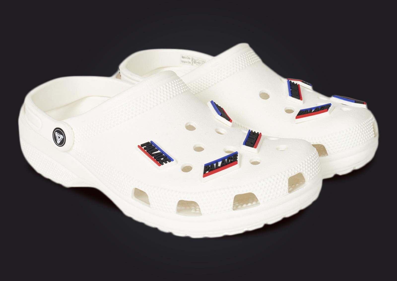 Palace x Crocs Classic Clog White Angle