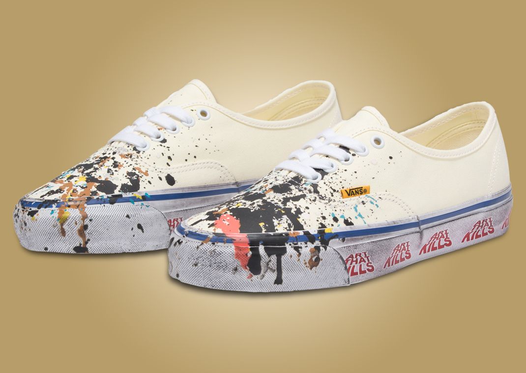 VANS ANAHEIM AUTHENTIC paint splatter 白黒 VANS ANAHEIM AUTHENTIC paint splatter 白黒 - メルカリ