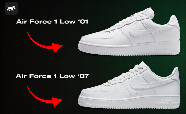 Air Force 1 Low '01 vs. Air Force 1 Low '07