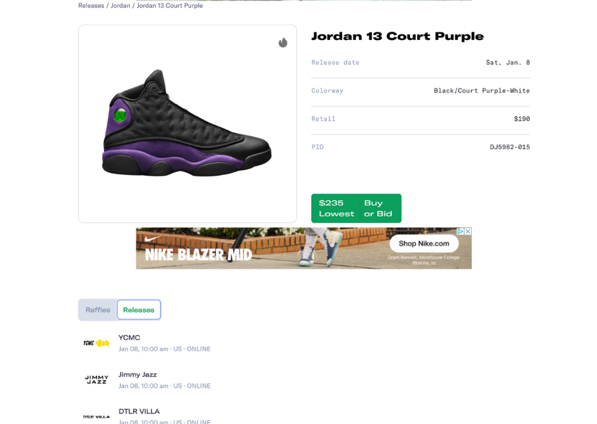 Jordan 13 Court Purple Release Guide