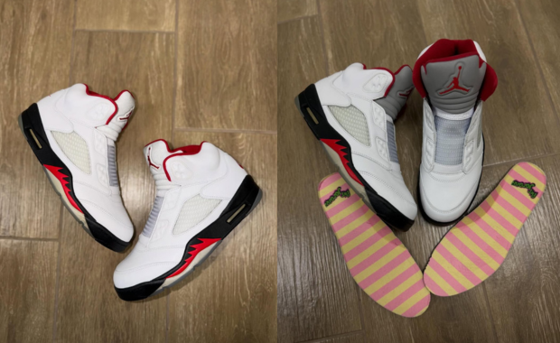 Air Jordan 5 Fire Red Fresh Prince Sample