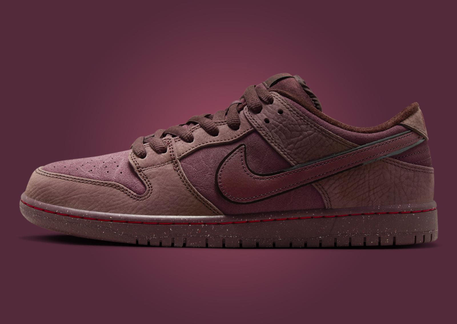 Nike SB Dunk Low Premium Paris City of Love Burgundy Crush Lateral