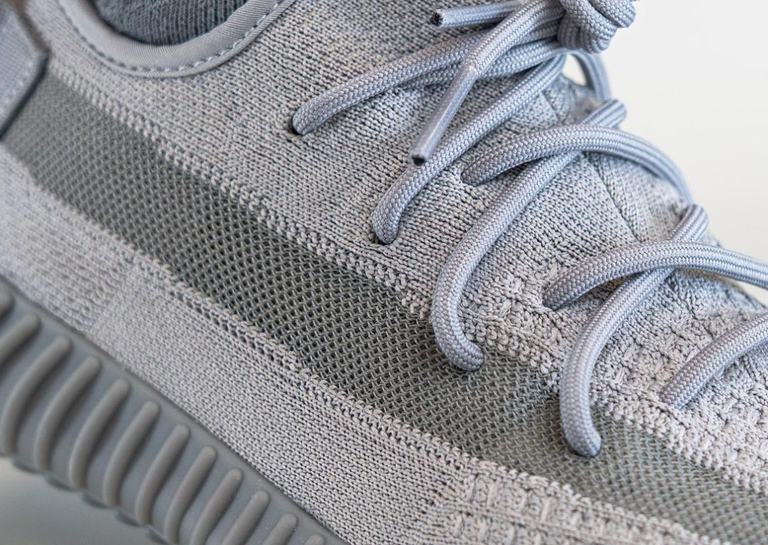 adidas Yeezy Boost 350 V2 Steel Grey Detail On-Foot