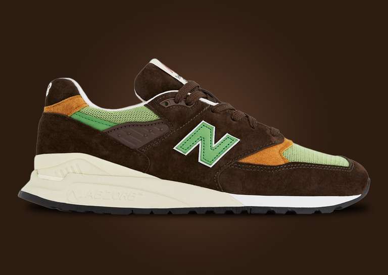 New Balance 998 Made in USA Brown Green Lateral