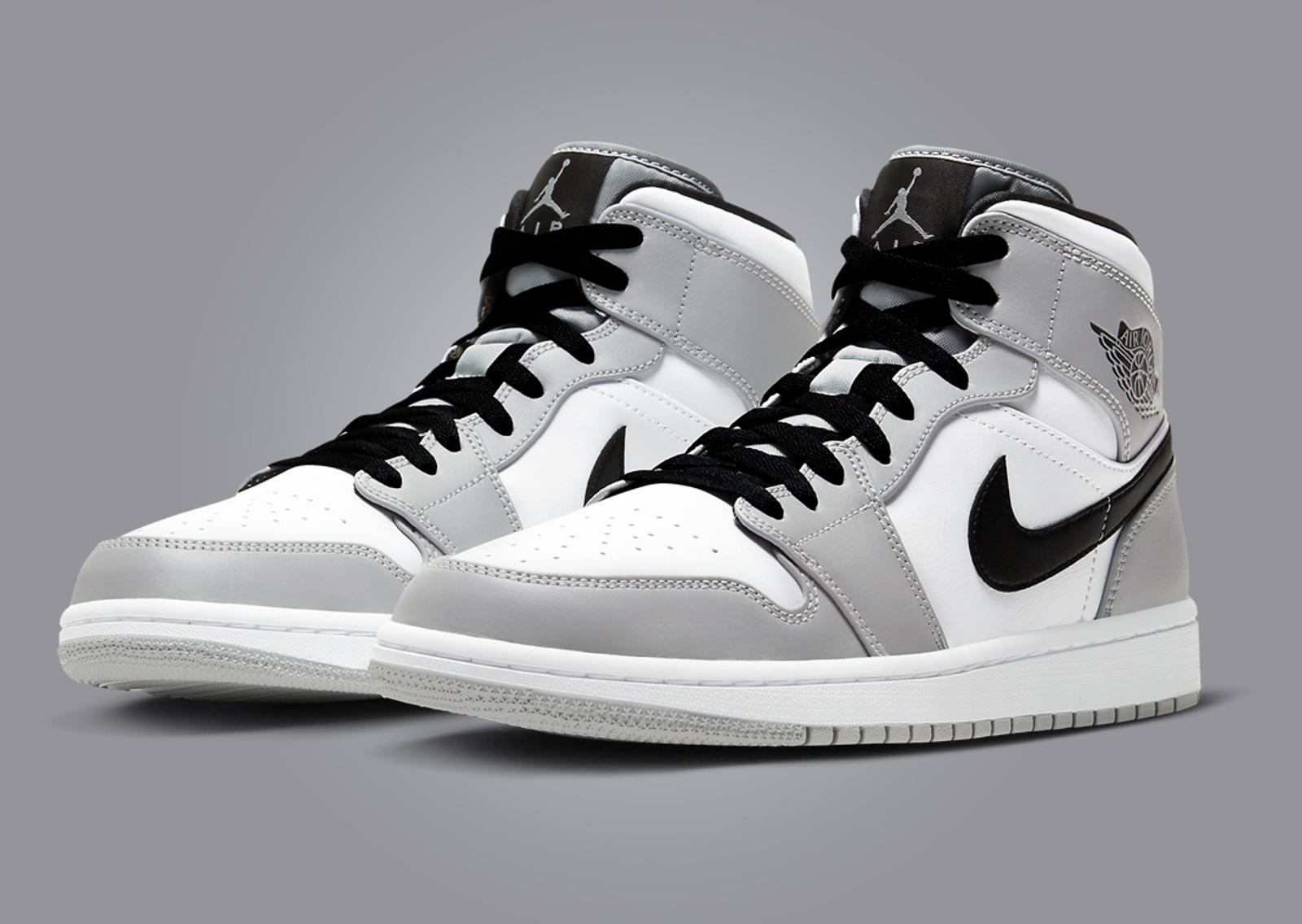 Air Jordan 1 Mid Light Smoke Grey Angle