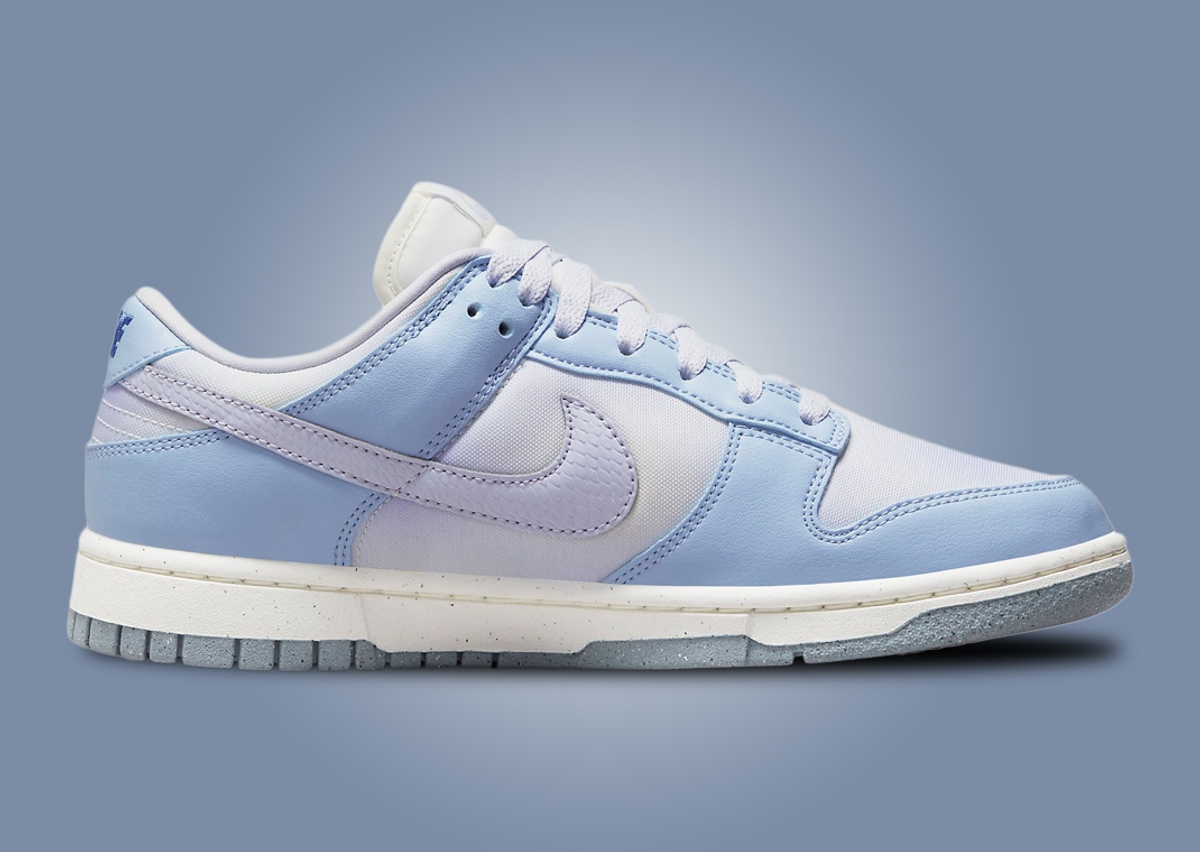 Airbrushed Purple Details Accent This Light Blue Nike Dunk Low