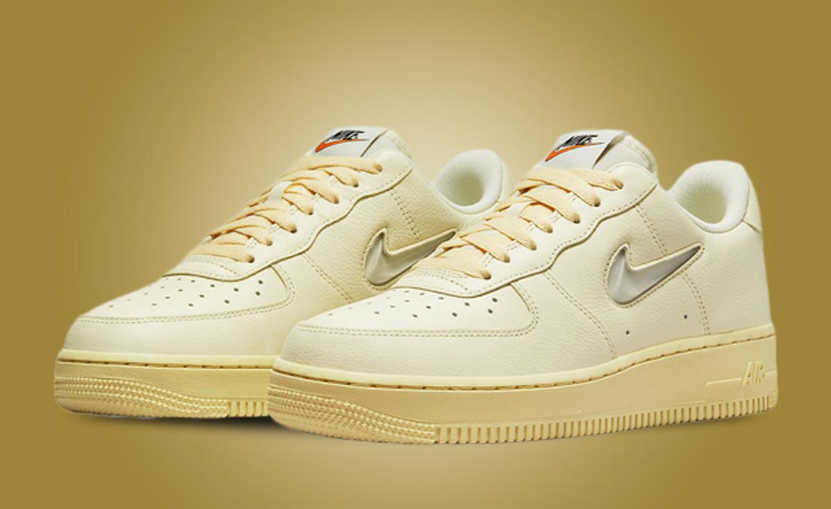 Coconut Milk And A Jeweled Swoosh Cover This Nike Air Force 1 Low