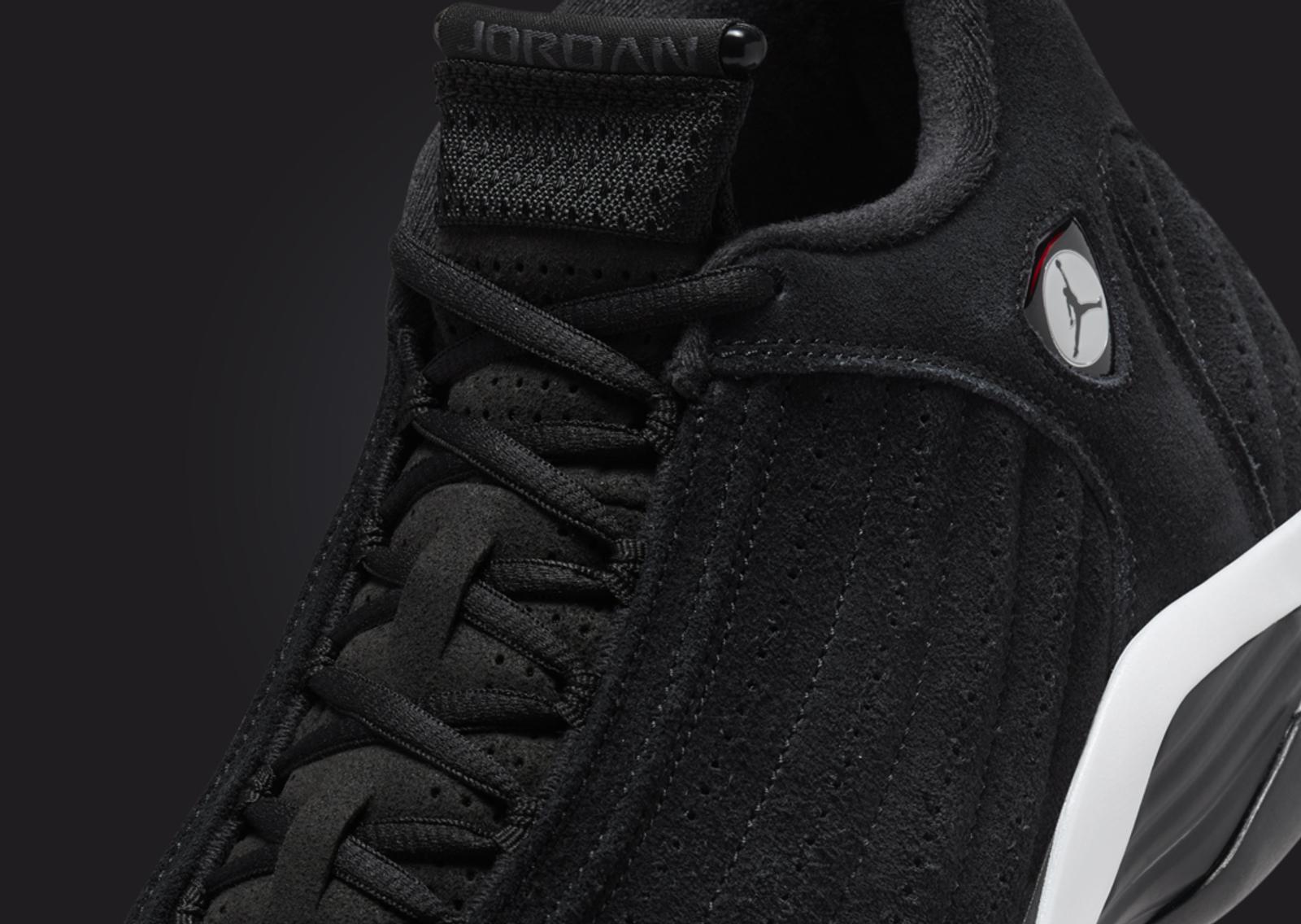 Air Jordan 14 Retro Black White Tongue Detail