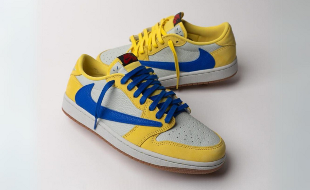 The Travis Scott x Air Jordan 1 Low OG Canary Releases May 2024