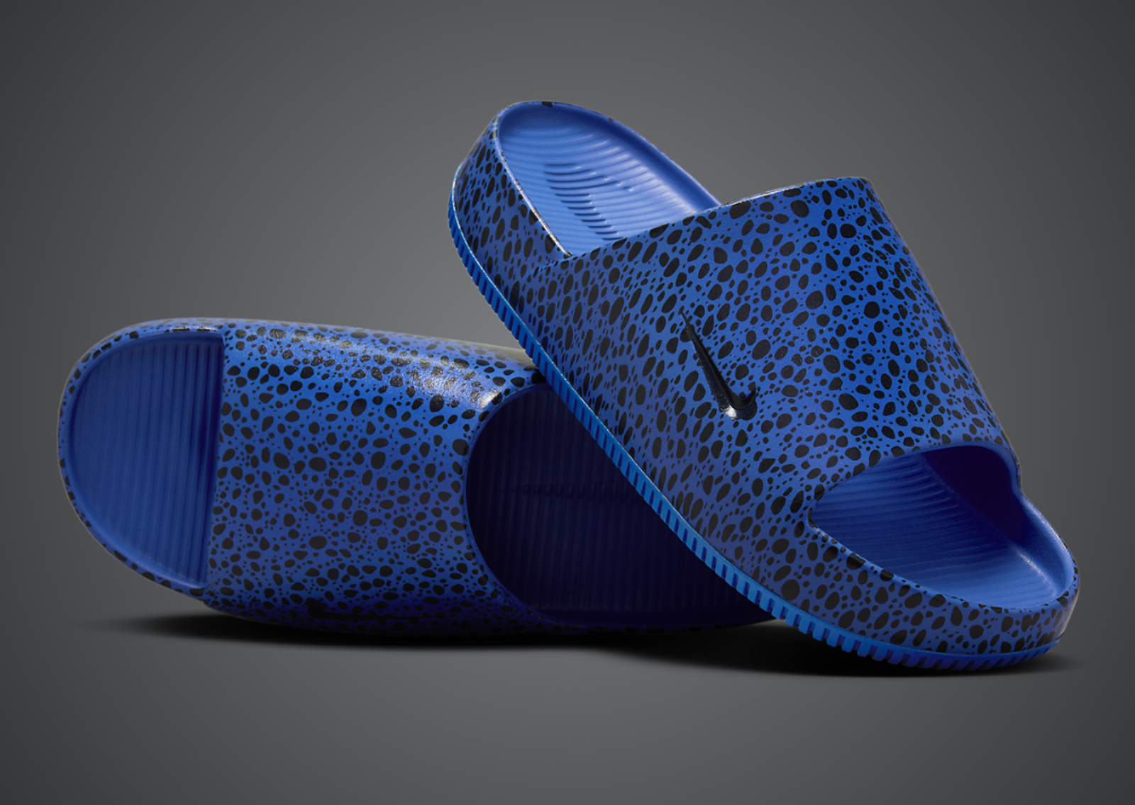 Nike Calm Slide Print Olympic Racer Blue Angle