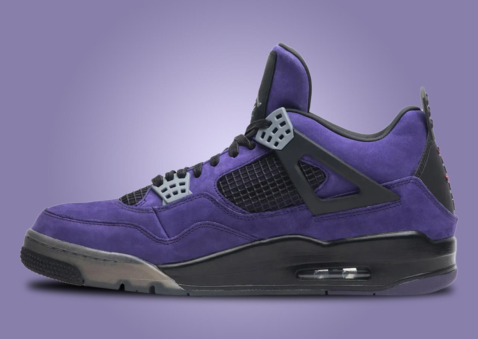 Travis Scott x Air Jordan 4 Purple Suede Medial