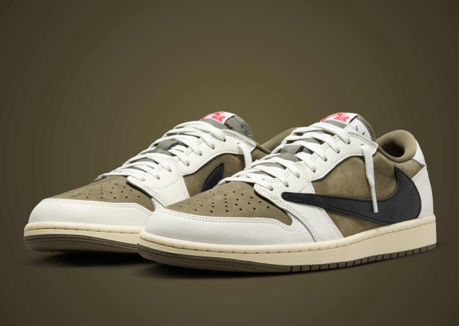 Travis Scott x Air Jordan 1 Retro Low OG Olive Alternate Angle