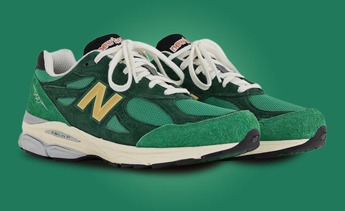 The New Balance 990v3 Made in USA By Teddy Santis Green Yellow Drops On March 30th