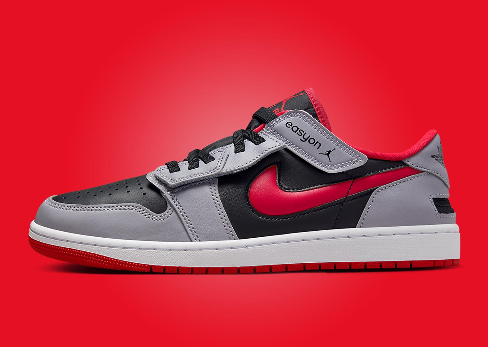 Air Jordan 1 Low EasyOn Black Cement Lateral