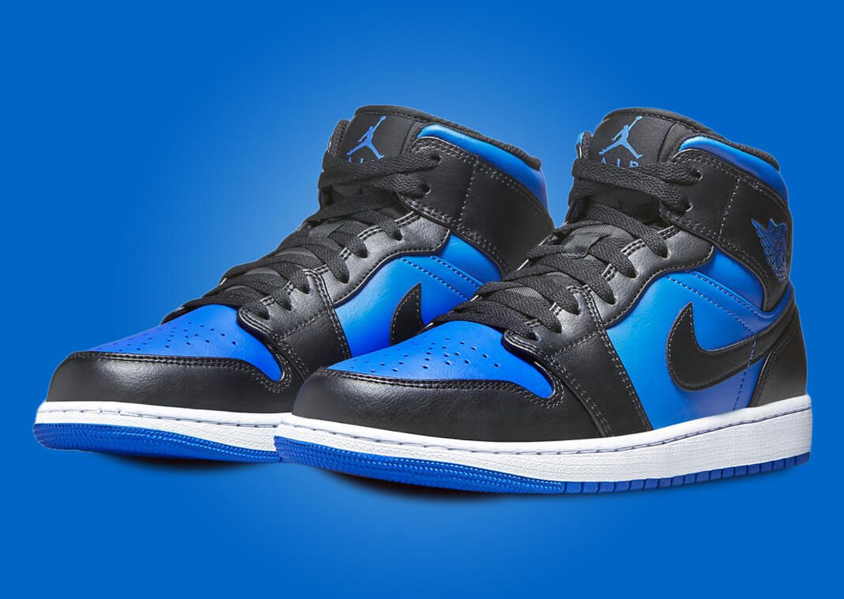 Nike air force 1 mid black royal blue Clearance