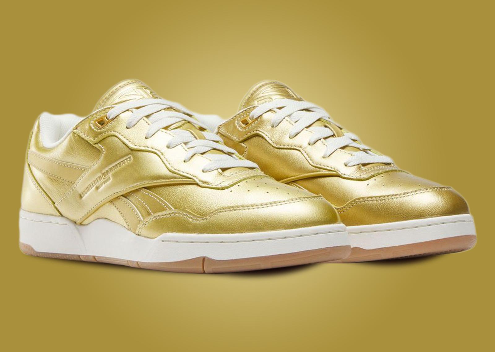 Engineered Garments x Reebok BB4000 II Gold Metallic Angle