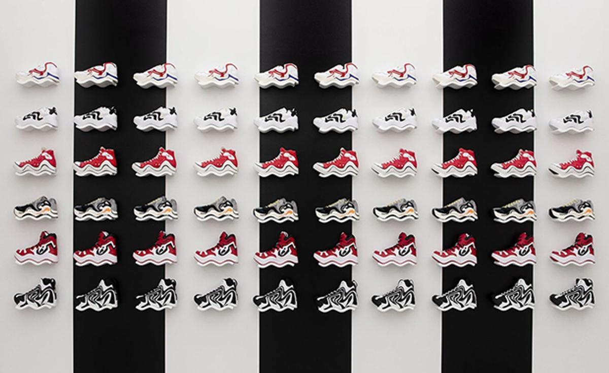 MSCHF's Foot Locker Exhibition Gives Iconic Silhouettes Its Signature Warped Aesthetic