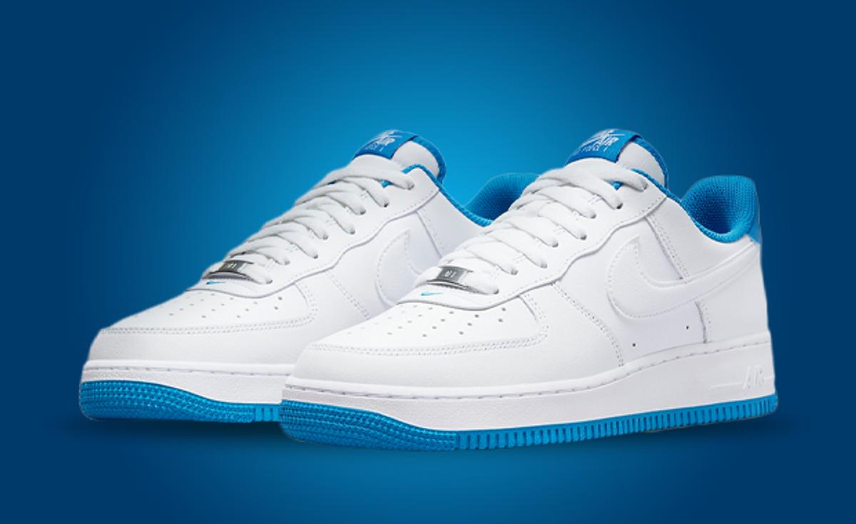 This White Nike Air Force 1 Low Has Photo Blue Detailing