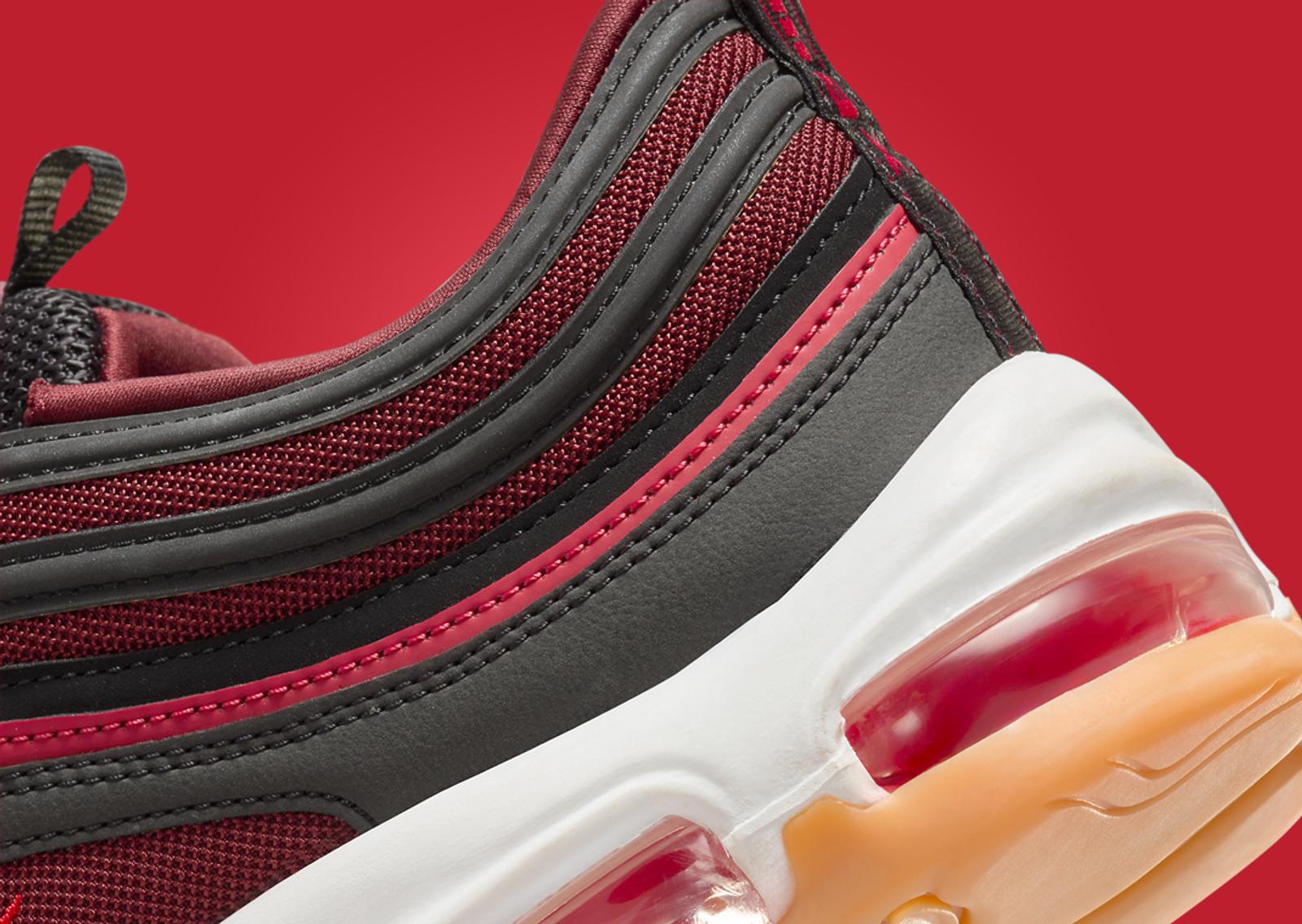 Nike Air Max 97 Black Team Scarlet Heel