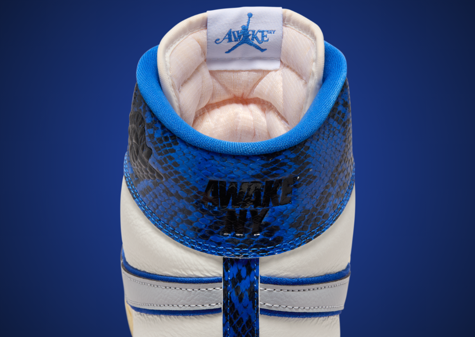 Awake NY x Jordan Air Ship PE SP Game Royal Heel Detail