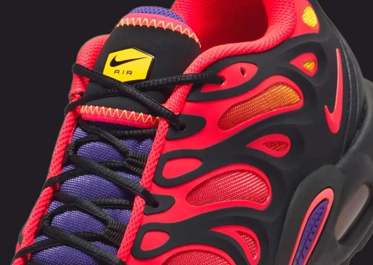Nike Air Max Plus Drift Black Bright Crimson Tongue Detail
