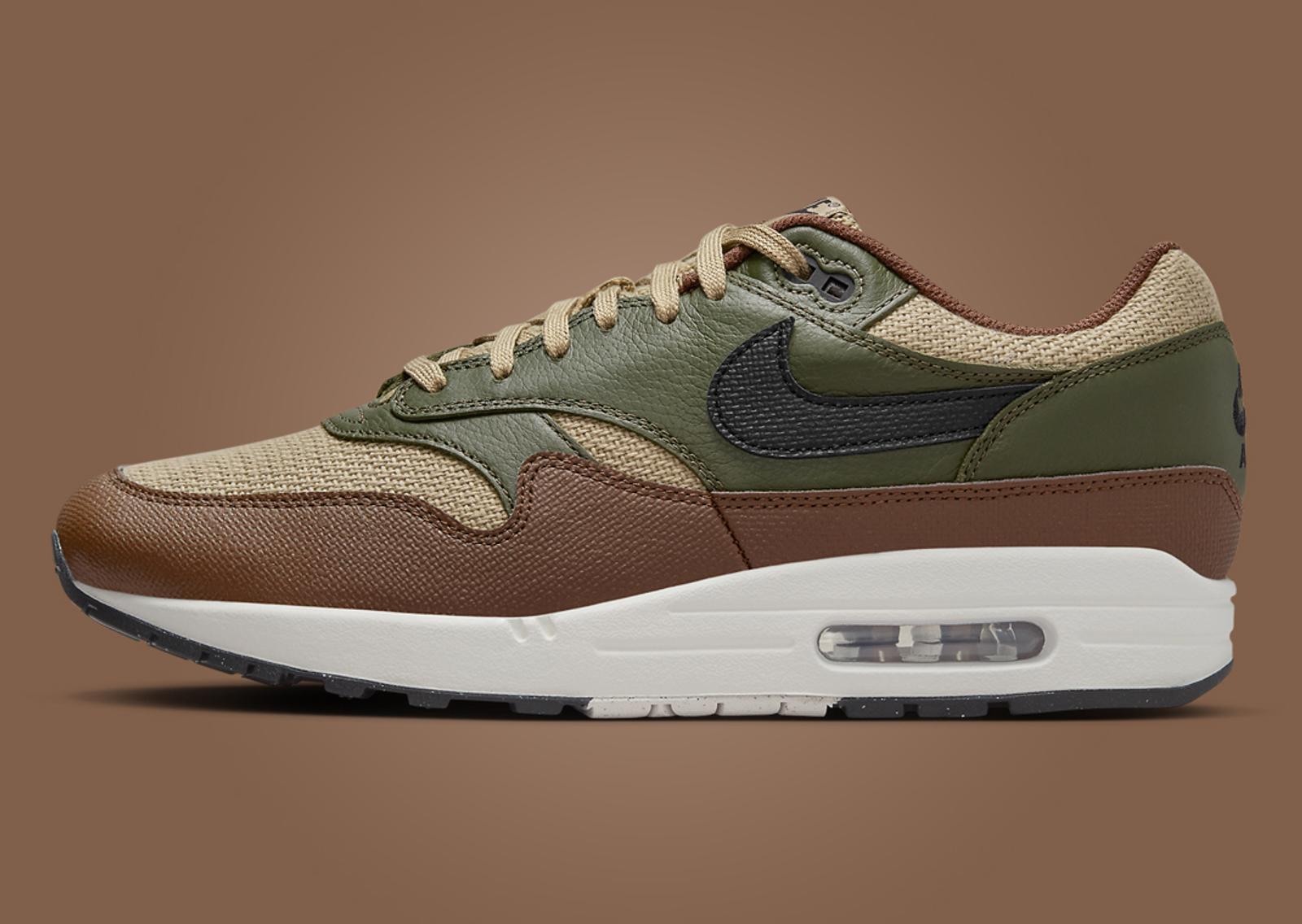 Nike Air Max 1 Neutral Olive Cacao Wow Lateral Left