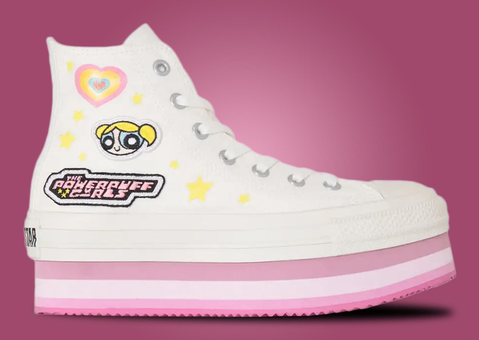 The Powerpuff Girls x Converse All-Star Chunkykine Hi White (GS) Lateral