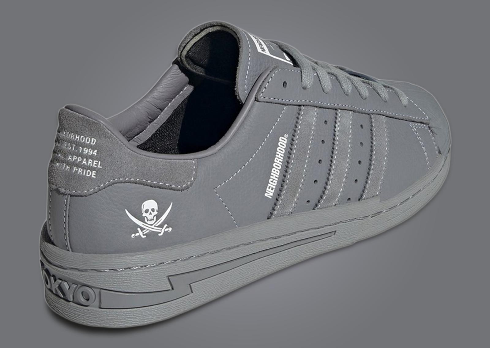 NEIGHBORHOOD x adidas Superstar Grey Heel Angle