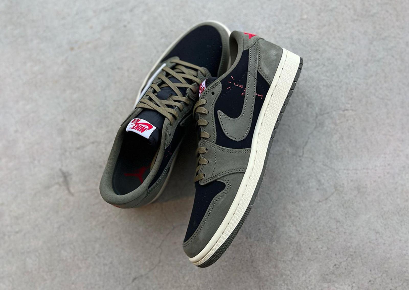 Travis Scott x Air Jordan 1 Retro Low OG Black Olive Medial