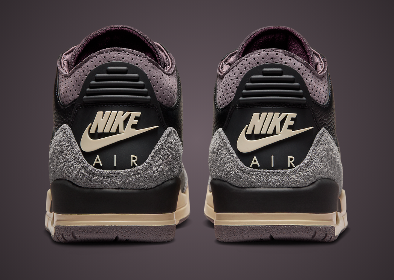 A Ma Maniere x Air Jordan 3 Retro OG SP Black Violet Ore Back