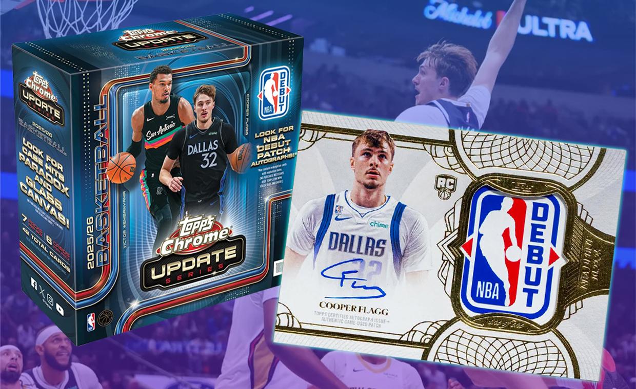 2025-26 Topps Chrome Update Cooper Flagg NBA Debut Patch Autograph Card