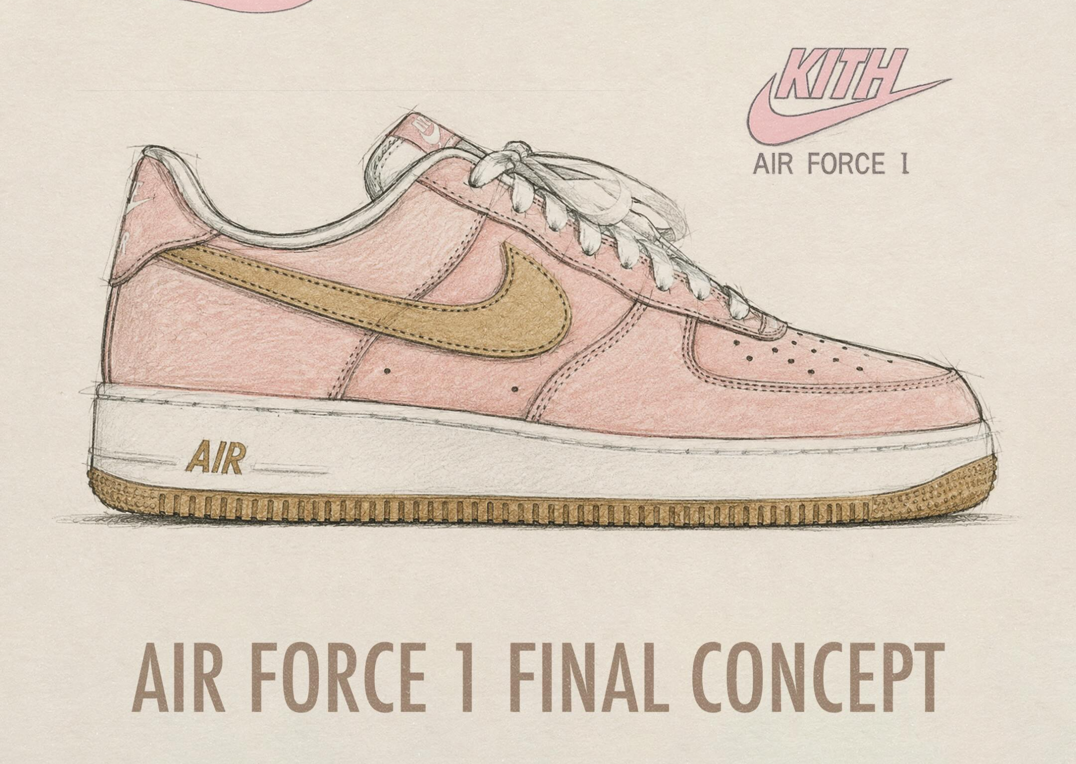 Kith×Nike GS Air Force 1 Low SP Un-Linen Ronnie Fieg and Kith are Launching the Nike Air Force 1 Low Un