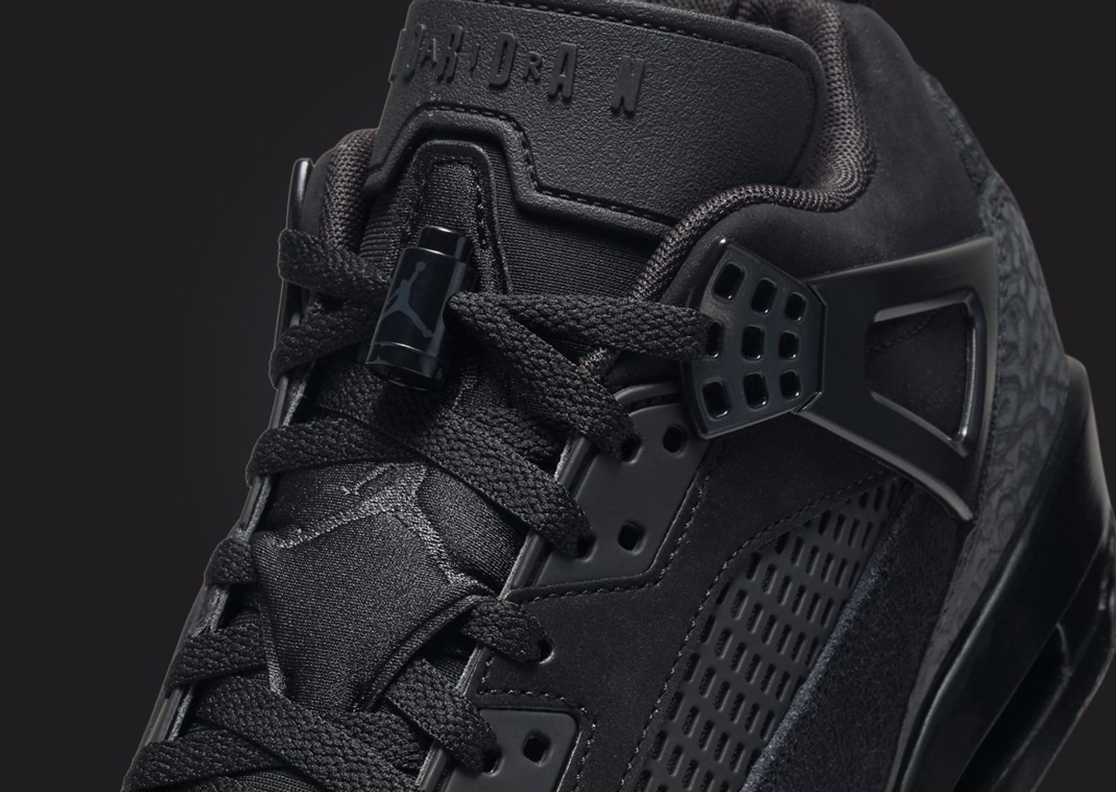 Jordan Spizike Low Black Cat Tongue Detail