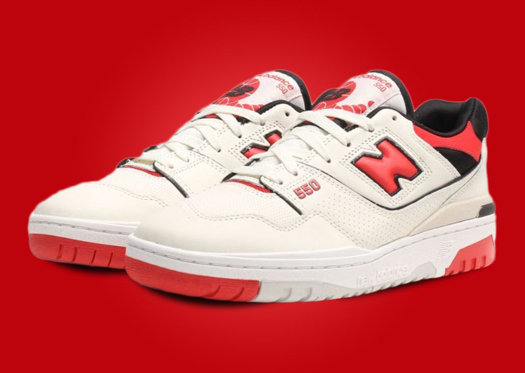 Off White And Vintage Red Shades Take Over This New Balance 550