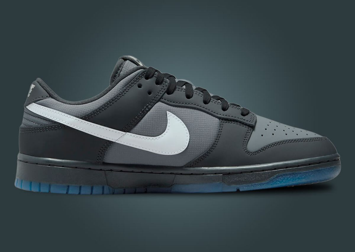 The Nike Dunk Low Anthracite Features Reflective Swooshes