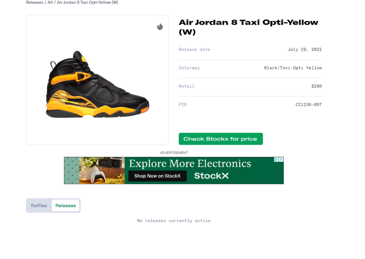 Air Jordan 8 Taxi Opti Yellow (W) Release Guide