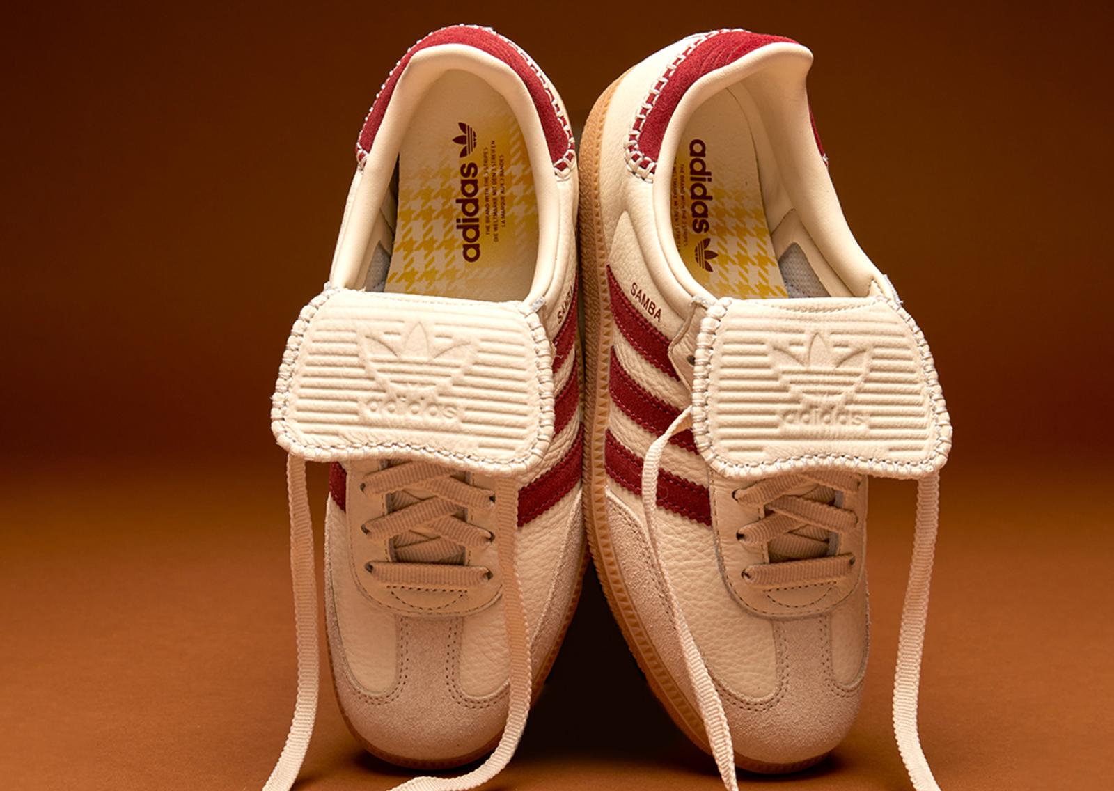 adidas Samba LT Preloved Ruby Wonder White Tongue Detial