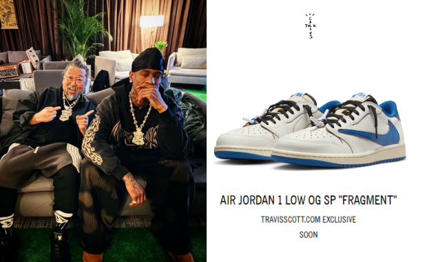 Travis Scott x fragment design x Air Jordan 1 Retro Low OG Sail Military Blue