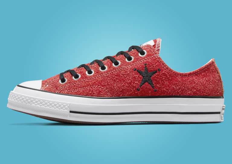 Stussy x Converse Chuck 70 Ox Poppy Red Lateral