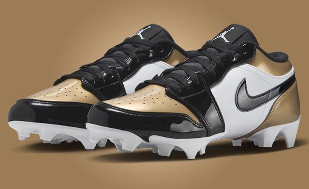 Air Jordan 1 Low TD Cleat Patent Gold