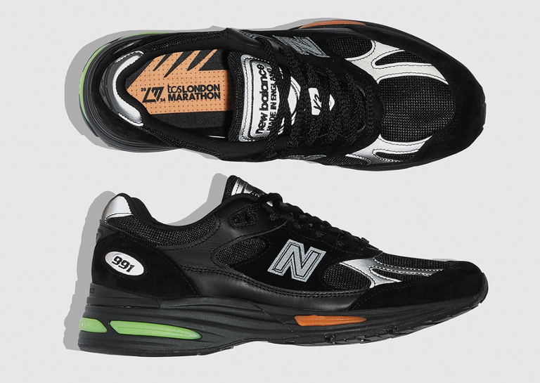 Dover Street Market Exclusive New Balance 991v2 Made in UK London Marathon Lateral and Insole 3M