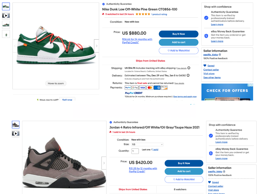 Buy Zadeh Kicks Sneaker Inventory On eBay