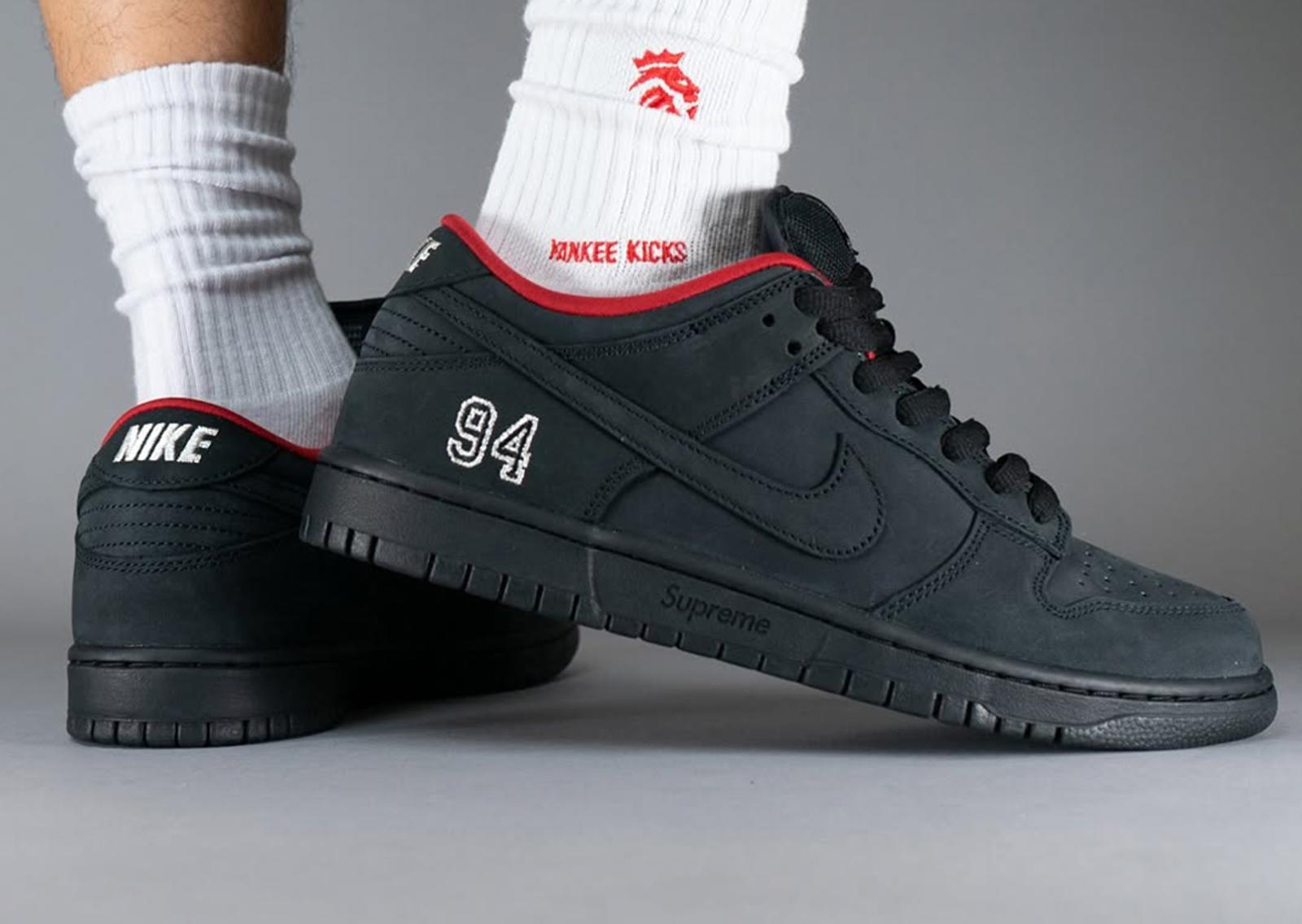 Supreme x Nike SB Dunk Low Black Lateral