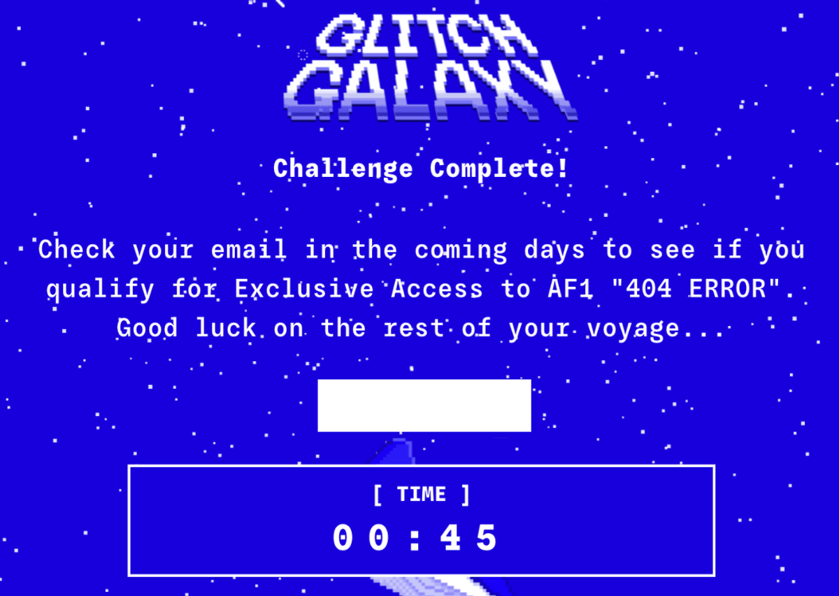 Glitch Galaxy Completion Screen
