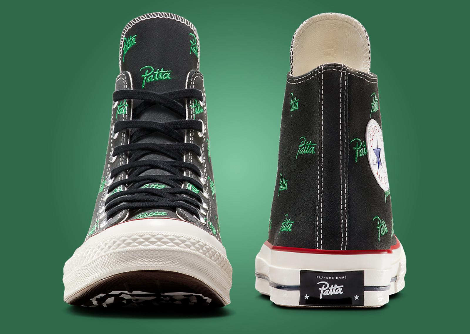 Patta x Converse Chuck Taylor 70 Black Jolly Green Toe and Heel