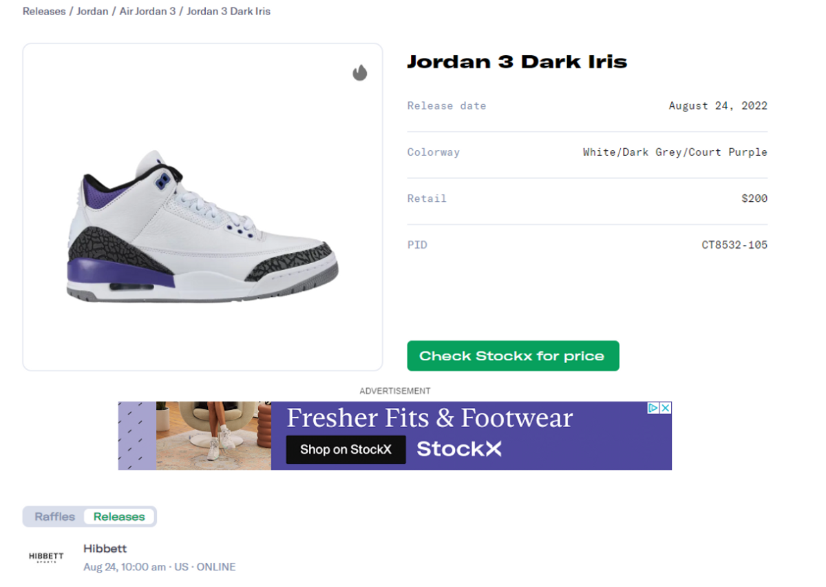 Air Jordan 3 Retro Dark Iris Release Guide