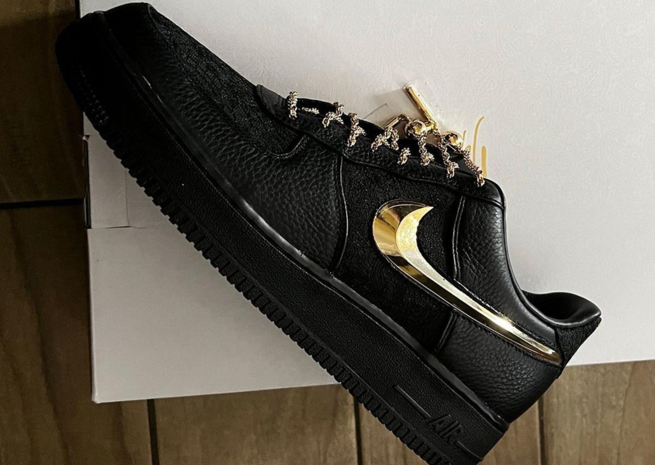 Solomon Collab Nike Black and Gold Air Force 1 Low Victor Solomon x Nike Air Force 1 Low  main image 4