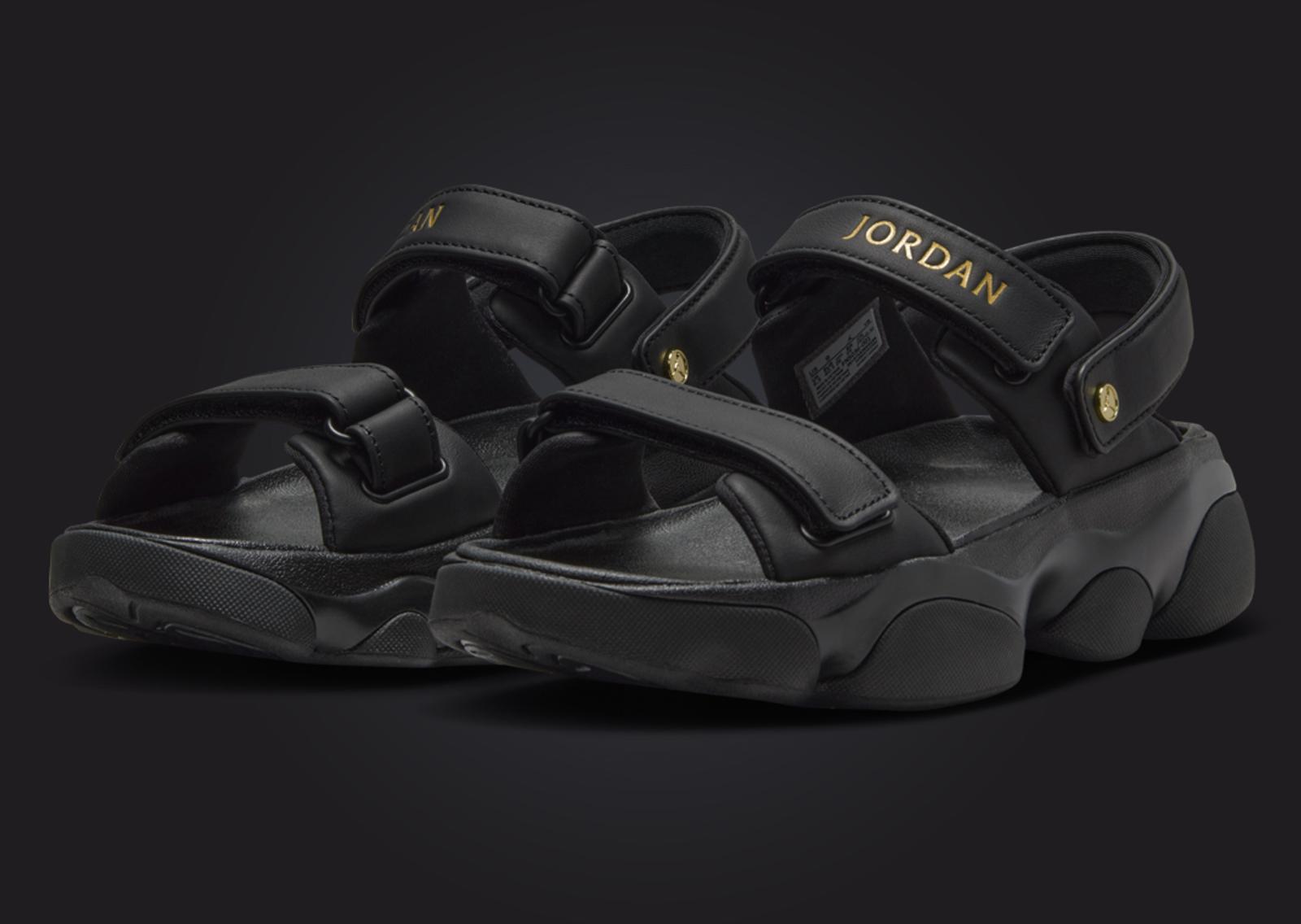 Jordan Deja Sandal Black Metallic Gold (W) Angle