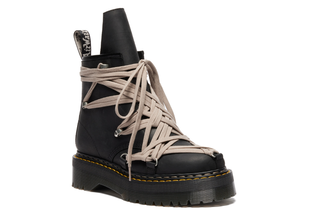 靴 Rick Owens Dr.Martens 1B60 PENTALACEQUAD x Dr. Martens 1B60 Quad Sole Pentalace knee-high boots in