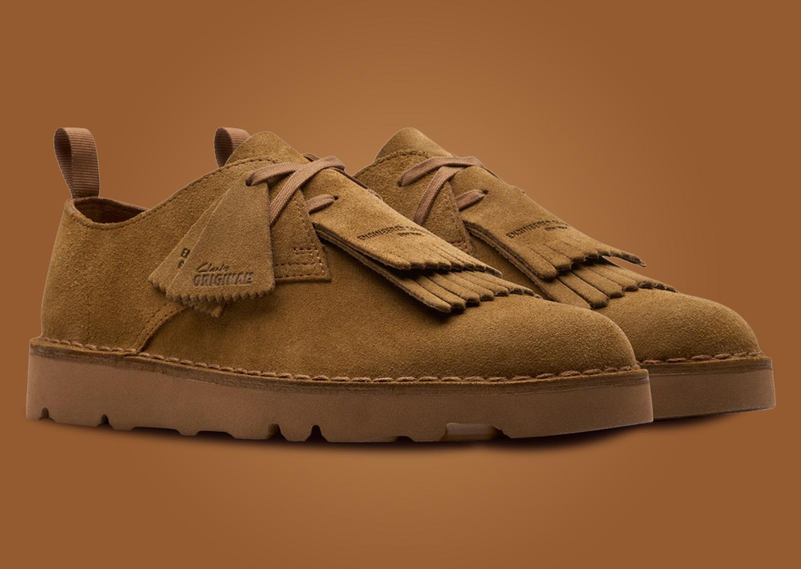 Engineered Garments x Clarks Originals Desert Khan Brown Angle